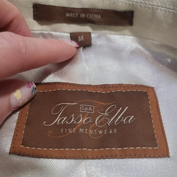TASSO ELBA silk and linen sport coat M - Picture 10 of 14